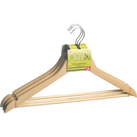 Appendiabiti dritto in legno Oryx 450 mm. (Confezione 3 Pezzi)