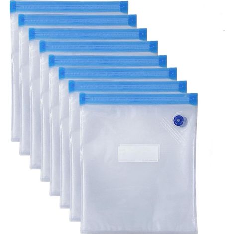 Wiederverwendbare, BPA-freie Vakuumbeutel zur Aufbewahrung, geeignet zum Einfrieren und Schongaren bei niedrigen Temperaturen. 30 x 34 cm, 18 Stück pro Packung.