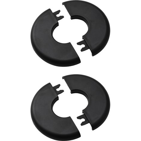Couvre-tuyaux murales, 2 pièces 1 pouce Plaques d’escutcheon rondes en plastique auto-adhésives Couvre-tuyaux décoratifs pour douche, Diamètre intérieur 28 mm (Noir) (1/5)