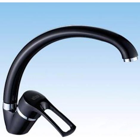 TRADE SHOP - Miscelatore Rubinetto Per Lavello Lavandino Cucina Monocomando Colore Nero Capri -