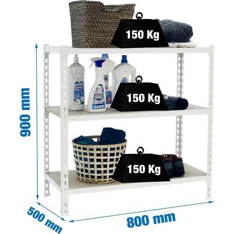 Simonrack Moderne Regale weiß Holz 3 Ebenen 150 kg