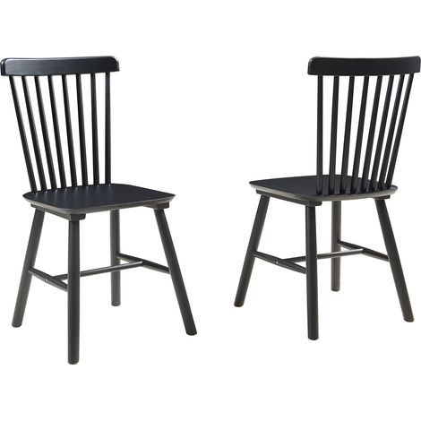Esszimmerstuhl Karmoy 2er Set Holz Schwarz [en.casa]