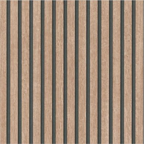 Acoustic Imitations Beige Wood Slat Vinyl Wallpaper Modern Panel Paste the Wall (1/4)