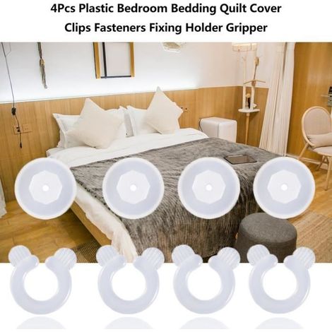 4pcs clips de housse de couette en plastique pour literie de chambre à coucher, pince de fixation