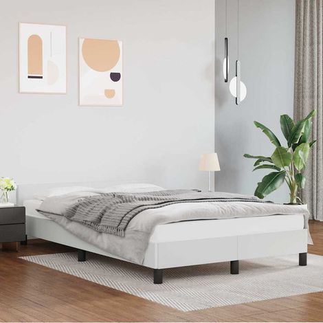 Estructura de cama con cabecero sin colchón blanco 120x200 cm (1/5)