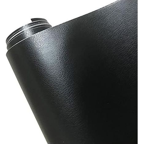 Covering Voiture,Film Covering Voiture Motif en Cuir Noir Autocollants de Film Vinyle adhésif en PVC pour carrosserie Automobile décoration Interne Film Vinyle Film en Cuir de Voiture (1/5)
