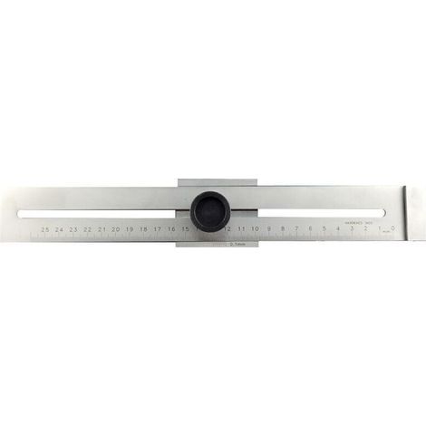 Righello per tracciatura cromato opaco con graduazione laser, scala in mm, bordo di tracciatura temprato, dimensioni Nome: 250 mm Misura in acciaio inox (1/4)