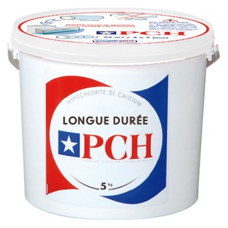 Désinfectant chloré de piscine stick 300g – Chloration lente sans stabilisant – Élimine bactéries et algues – Seau de 5.1kg – PCH