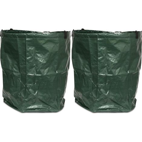 06779 Sac de Jardin Sac de Jardin pour déchets Sac déchets Sac Feuilles Pliable Peu encombrant Vert 200 g m2 diamètre 45 x 50 cm 2 (1/5)