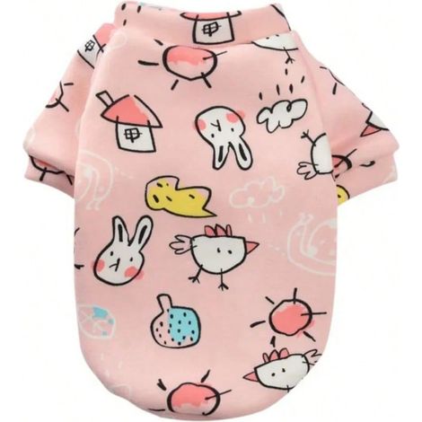Pull pour chien - pull pour chiot et chat - sweat à capuche - vêtements d'hiver pour animaux de compagnie - rose (1/5)