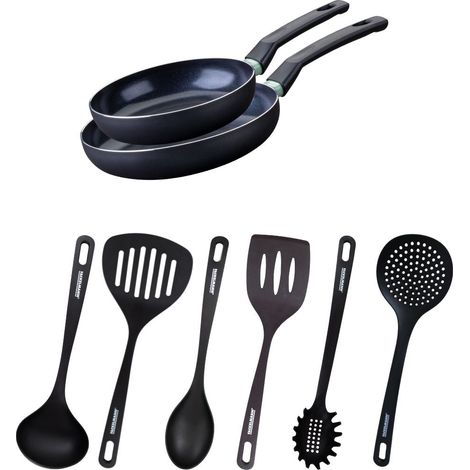 Ensemble de 2 poêles de 20 et 24 cm et 6 ustensiles Fackelmann Brandao (1/5)