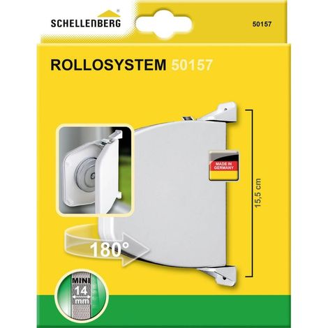 Enrouleur de sangle pour volet roulant, pivotant, 5 m, 14 mm, sans sangle, Blanc
