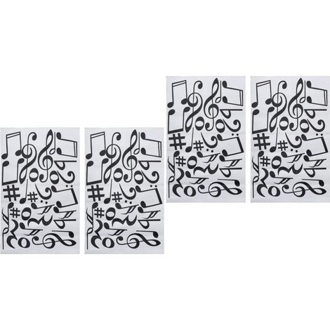 Lot de 2 Autocollants Muraux Réfléchissants en Pvc Notes de Musique Faciles à Appliquer Décoration Moderne Noir 2 Pièces (1/5)