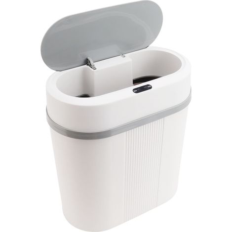 Poubelle intelligente de 12l, alimentée par batterie, capteur de mouvement, poubelle à Induction automatique, pour chambre à coucher, salle de bains, cuisine (1/5)