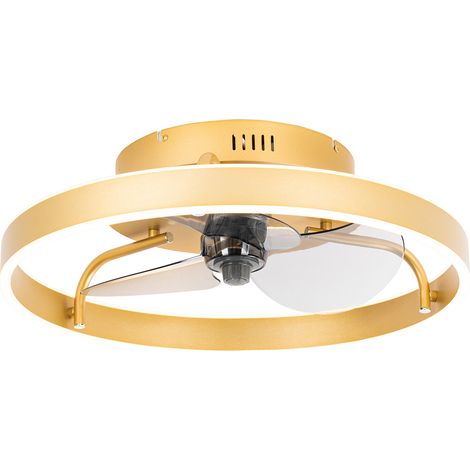 Ceiling Fan Brass 50cm incl. LED Dimmable with Remote Control - Maddy