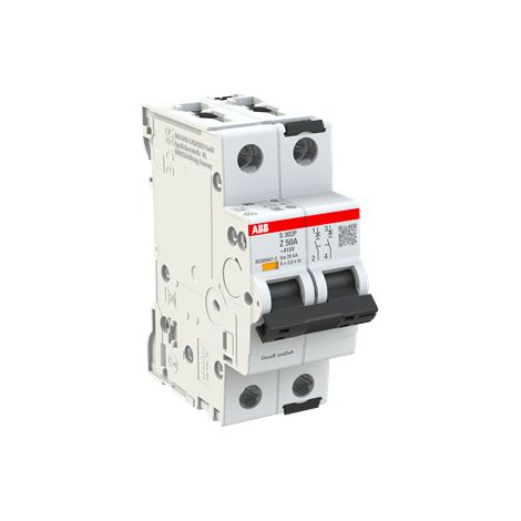S300P-Disjoncteur 2P-50A-Courbe Z-Pdc 15000A-400VAC 25KA-230VAC 40kA-2 modules 2CDS382001R0578 ABB A907839 (1/3)