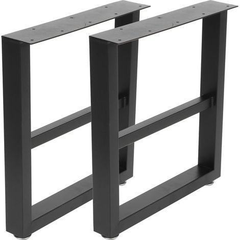 2pcs Pied de table basse style industriel Pied de table basse carre metal Pieds de meubles Pied de table métal pieds de table en fer forgé Table à Manger Pied de Bureau 39.5 x 8 x 44.5cm (1/4)