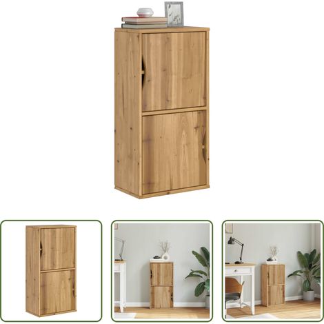 Rangement bois - Armoire latérale ODDA 40x24x79 cm bois massif pin (1/5)