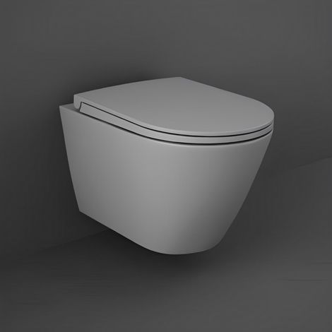 RAK Feeling Rimless Wall Hung Toilet with Soft Close Seat - Matt Grey (1/3)