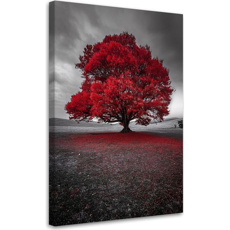 Tableau déco Arbre rouge Paysage Moderne 70x100 (1/5)