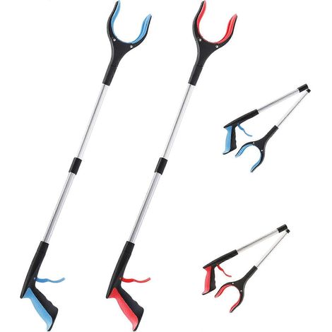 Objektgreifer-Set, 2-teilig – Teleskopverlängerung 83 cm – 90° drehbarer Kopf – Müllgreifer mit magnetischen Spitzen – Greifzange zum Aufsammeln (1/5)