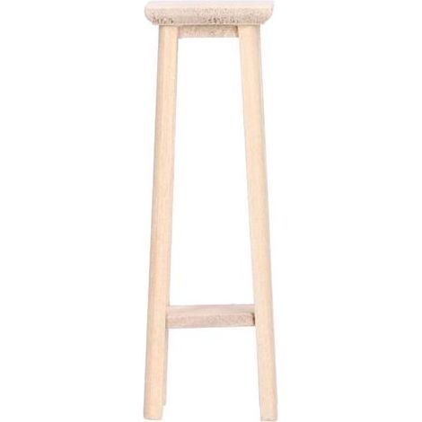 Tabouret de Bar en Bois Miniature 1:12 pour Maison de Poupée - Accessoire Décoratif Modèle Réduit (1/5)