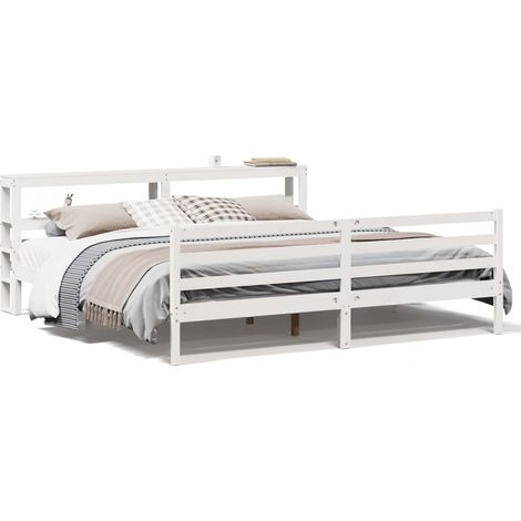 Massivholzbett ohne Matratze Weiß 180x200 cm Kiefernholz vidaXL (1/5)