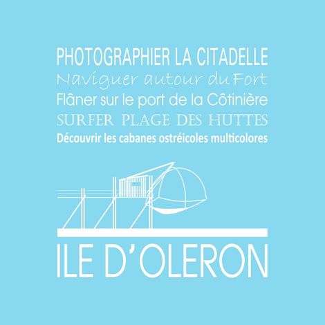 Tableau sur toile Île d'Oléron bleu clair 30x30 cm - Impression sur Toile Murale Décorative - Image imprimée en HD sur Toile - Toile sur Châssis en Bois FSC - Fabriqué en France (1/5)