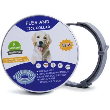 Adjustable Anti-Flea and Tick Collar for Dogs - Waterproof - Protection Effective 8 Months - Natural Essential Oil (1/4)
