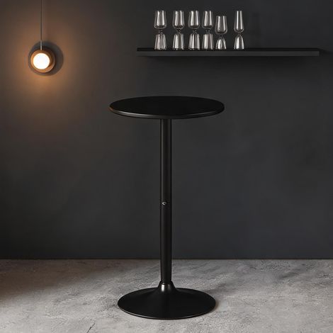 Table de bar branco en mDF e aço 60 x 60 x 102 cm (1/5)