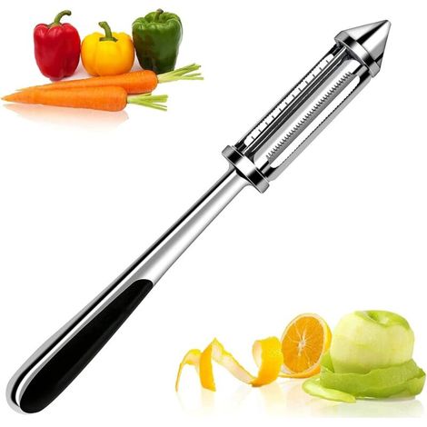 Éplucheur de légumes, 1 pièce éplucheur de tomates, éplucheur multifonctionnel 3 en 1, éplucheur de légumes professionnel, éplucheur de légumes manuel pour tomates, pommes de terre, carot (1/5)