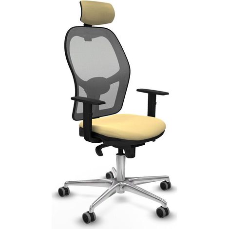 Piqueras y Crespo Silla de Oficina Crema con Reposabrazos