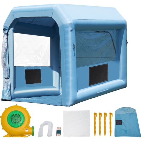 Mophorn Cabina de Pintura Inflable de 3 x 2,5 x 2,5 m con Potente Soplador de 550 W y Sistema de Filtro de Aire, Cabina de Pintura Portátil para Motocicleta, Bicicleta, Pintura de Muebles Pequeños (1/5)
