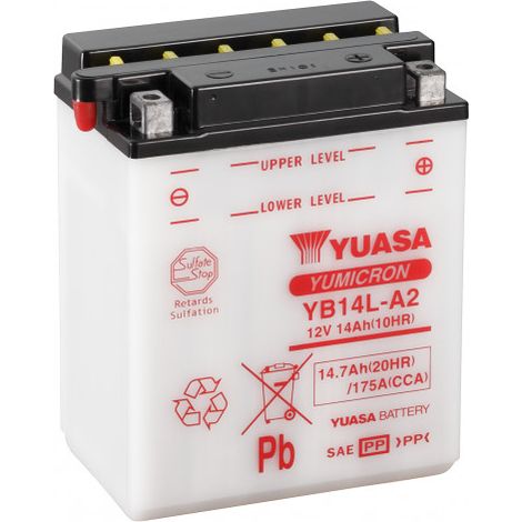 Yuasa – Batterie moto 12V 14.7Ah 175A – Plomb calcium avec entretien – Pour démarrage moto, quad et scooter – Dimensions 134x89x166mm (1/5)