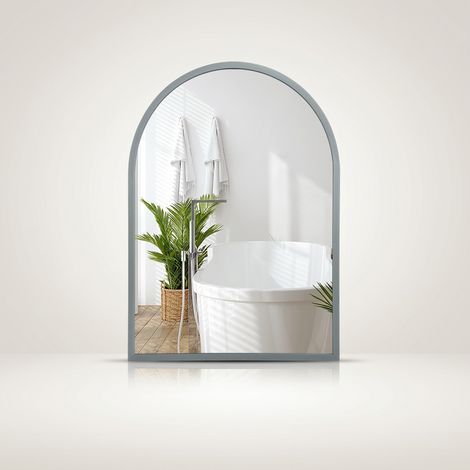 HLFMVWE Specchio Parete Arco Cornice Alluminio Bagno 40x50 cm (1/5)