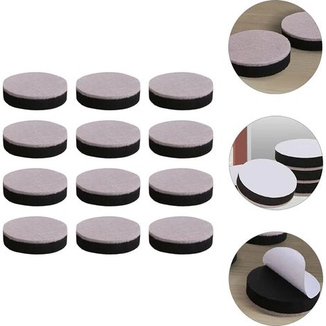 12 protections pour pieds de table, de canapé et de chaise, avec plaques de protection à clouer et cales de hauteur pour pieds de table. (1/5)
