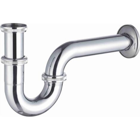 Siphon universel pour lavabos et éviers - Bonde tubulaire pour lavabo - Siphon adaptable - Siphon anti-odeurs avec trou de nettoyage + Installation (1/5)