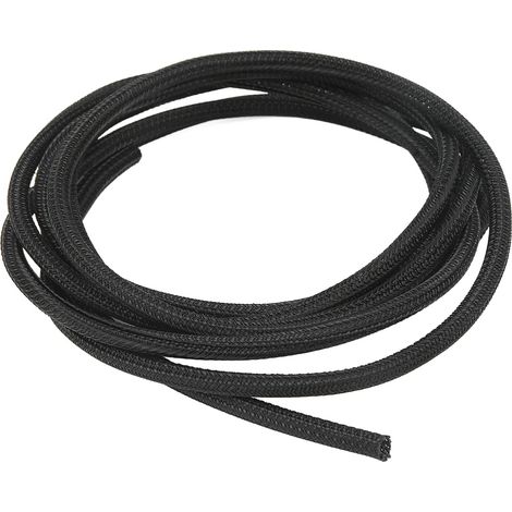 Gaine de protection de câble noire auto-enroulable de 5 mm (0,2 po), résistante aux hautes températures, pour camping-car et bateau, 7,5 m (25 pi) (1/5)