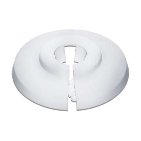 PVC Scharnier-Kunststoffrosette Wandrosette Rosette Kunststoff weiß für Rohre Ø15mm