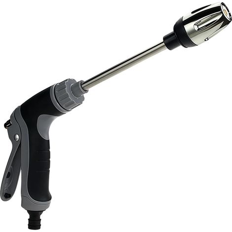 High Pressure Garden Hose Nozzle High Pressure Metal Water Gun Nozzle 360° Adjustable Spray Gun with Universal Fitting Ideal for (1/5)