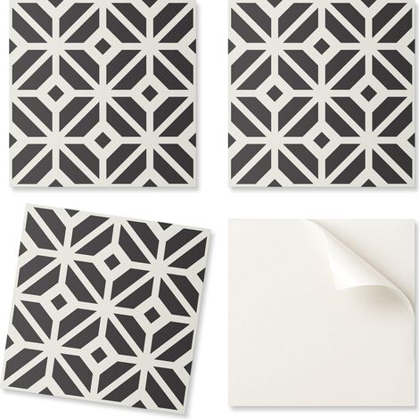 Baldosas de vinilo con estampado geom茅trico de rombos para ba帽o, 9x30x30 cm.