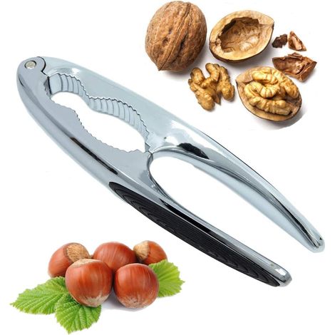 Nussknacker aus Metall mit rutschfesten Gummigriffen, robust für Pekannüsse, Paranüsse und Meeresfrüchte (1/4)