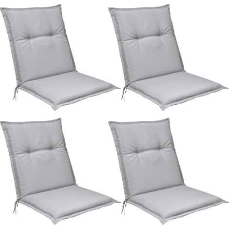 Beautissu Set de 4 Cojines para sillas de Exterior, tumbonas, mecedoras o Asientos con Respaldo bajo Base NL 100x50x6 Placas compactas de gomaespuma Gris claro