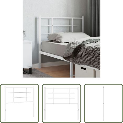 vidaXL Cabecero de repuesto de metal blanco 100 cm (1/5)
