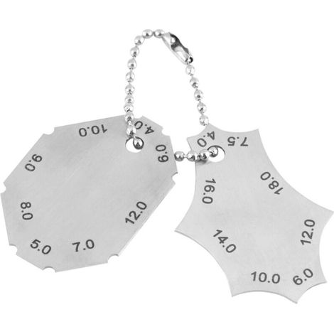 Jauge de soudure, soudure d'angle, joint en T, profondeur de gorge, longueur de jambe, règle de jauge en deux parties, fabriquée en acier inoxydable de haute qualité. (1/4)