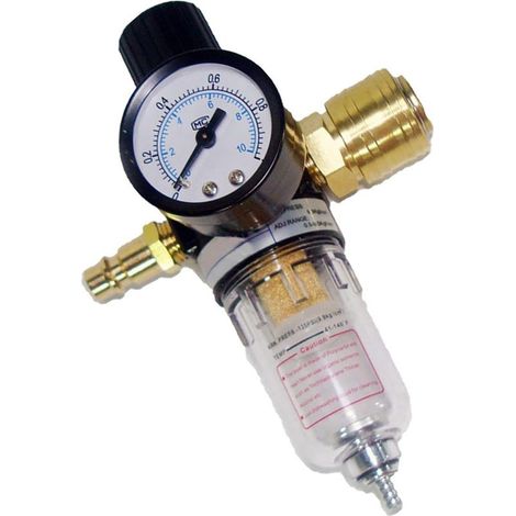 Réducteur de pression 1/4' – Régulateur avec séparateur d'eau – Raccords rapides allemands – Filtre pour compresseur et outils pneumatiques (1/5)