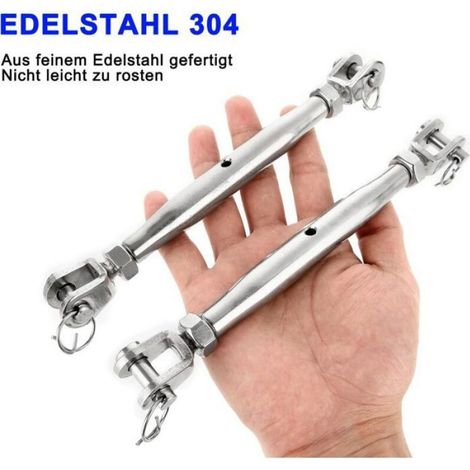 2 Pièces M5 Tendeurs à Vis, 304 Câble Tendeur Inox, Ridoir Tendeur D'auvent, pour Voilier, Auvent (1/5)