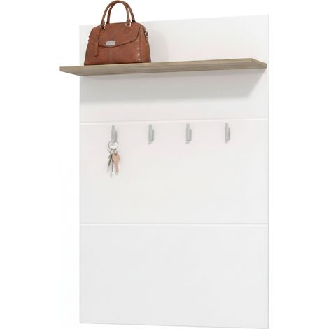 Appendiabiti Montese, set Fissaggio a Muro Incluso, 4 Ganci, Installazione a Muro, 114h cm Bianco