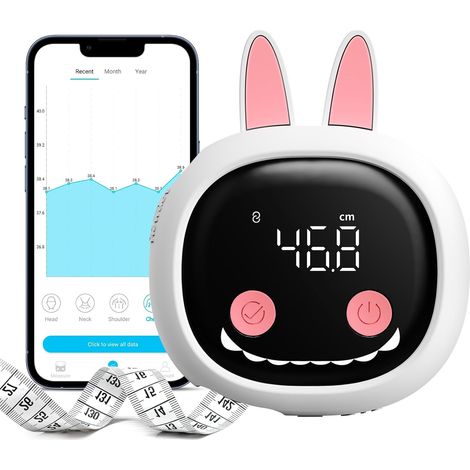Mètre Ruban Corps Rétractable Connecté avec Application pour Mesure du Corps, Suivi Fitness et Perte de Poids, Rechargeable, 60 Pouces/150 cm (1/5)