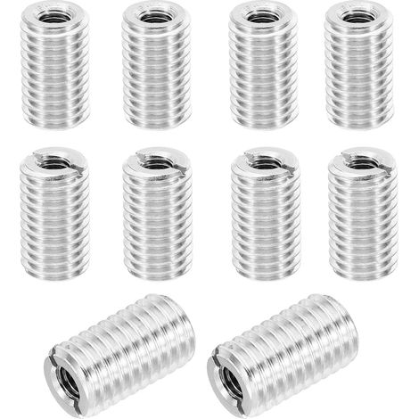 Insert Fileté Métal Manchon Réducteur d'Écrou, M12x M6x20mm 10 Pcs (1/5)